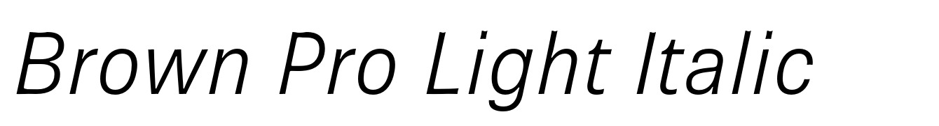 Brown Pro Light Italic